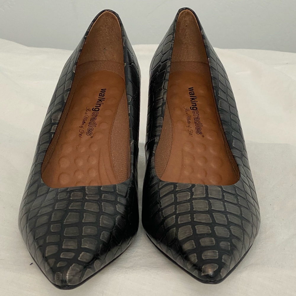 crock skin embossed heels 13 wide 3" heel